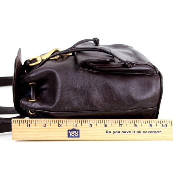 Bloomingdale's BROWN GENUINE LEATHER FLAP BACKPACK SHOULDER BAG HANDBAG PURSE - Picture 15 of 15